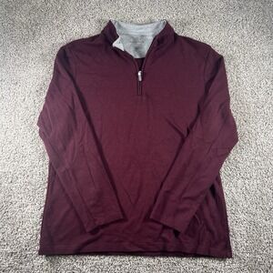 Mizzen Main Sweater Mens‎ XL Maroon 1/4 Zip Casual Classiccore Fleece Preppy